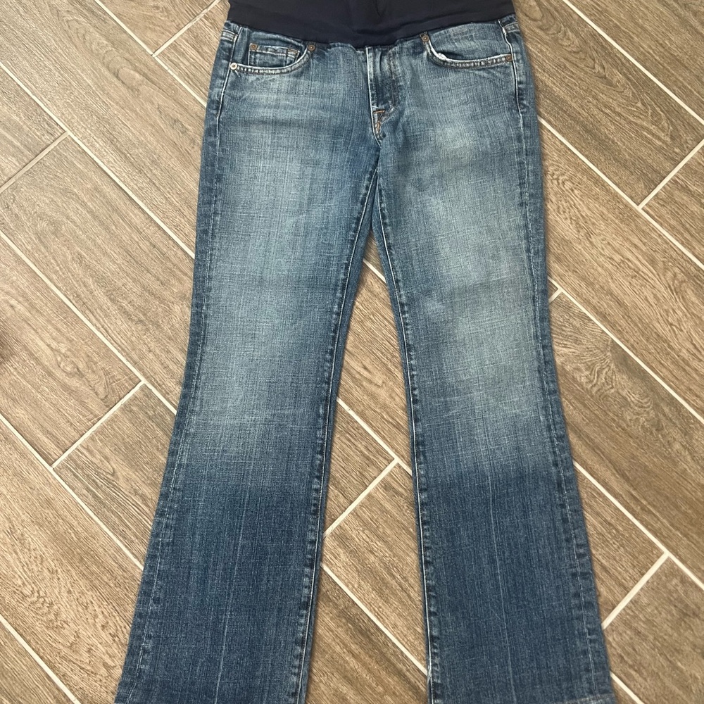 7 For All Mankind medium Wash Denim, maternity size 28.